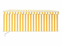 Toldo retráctil manual con persiana LED /blanco 3x2,5 m ES506260^ Clearance