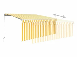 Toldo retráctil manual con persiana LED /blanco 3x2,5 m ES506260^ Clearance