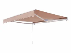 Toldo Retráctil Manual para Patio SucceBuy, 305 x 244 CM, Toldo Retráctil para Patio, Refugio Solar con Manivela^ Best