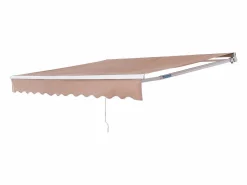 Toldo Retráctil Manual para Patio SucceBuy, 366 x 305 CM, Toldo Retráctil para Patio, Protección Solar con Manivela Caqui Clearance