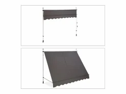 Helloshop26 Estor Y Toldo|Toldo telescópico para balcón con manivela altura regulable resistente a los rayos UV poliéster acero 250 x 120 cm 13_0002541_4