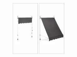 Toldo telescópico para balcón con manivela altura regulable resistente a los rayos UV poliéster y acero 150 x 120 cm 13_0002541_6^Helloshop26 Online