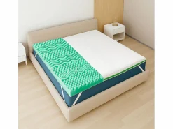 The White Stone Sobrecolchón|Topper matrimonial 160 x 200 Memory Foam Breeze 9 zonas | Altura 5 cm | Hecho en Italia