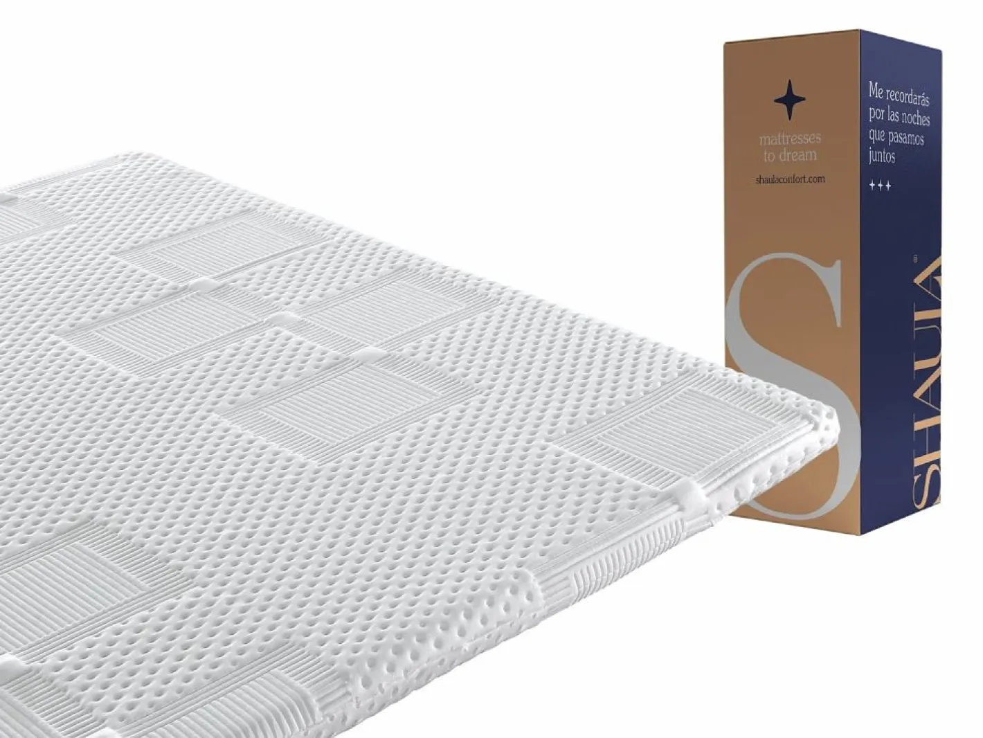 Dormissimo Topper 100x200 MOON Altura 5 cm espuma HR Transpirable y adaptable Blanco Best