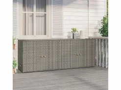 Garden Furniture Armario De Jardín|Torgnyr Armario de almacenaje de jardín ratán PE 198x55,5x80 cm