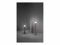 Torre - Bolardo de jardín con 1 bombilla E27 máx. 20 W IP54, aluminio pintado, bolardo para exteriores, acero Corten, 90 cm de altura - Perenz Marru00f3n New