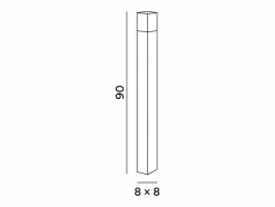 Torre - Bolardo de jardín con 1 bombilla E27 máx. 20 W IP54, aluminio pintado, bolardo para exteriores, acero Corten, 90 cm de altura - Perenz Marru00f3n New
