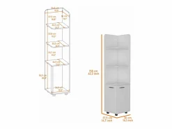 TuHome Columna De Baño|Torre de baño Malibu en Melamina, con 2 puertas y 3 repisas , 158 cm X 37.5 cm X 36 cm ,