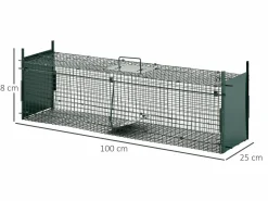 Trampa para animales vivos oscuro 100 x 25 x 28cm^PawHut Clearance