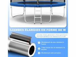 Cama Elástica|Trampolín con red de seguridad de 305 cm - Juguete infantil para deportes, hogar y exterior con base segura y protección antióxido
