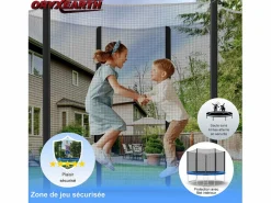 Cama Elástica|Trampolín con red de seguridad de 305 cm - Juguete infantil para deportes, hogar y exterior con base segura y protección antióxido
