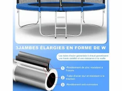 Trampolín con red de seguridad de 305 cm - Juguete infantil para deportes, hogar y exterior con base segura y protección antióxido^ Best
