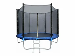 Trampolín de Jardín Juegos al Aire Libre para Niños y Adultos 244 cm y Azul con Red de Seguridad Funda Protectora Negro New