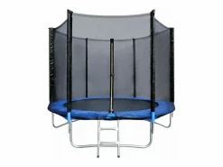 Trampolín de jardín para niños y adultos, juegos al aire libre, 183 cm, y azul, con red de seguridad y cubierta protectora. Negro Sale