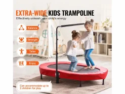 Trampolín SucceBuy, Trampolín Mini 142 cm para Niños, Plegable, para Bebés, Interior y Exterior, Para Niños de 3 Años en Adelante, Rojo Sale