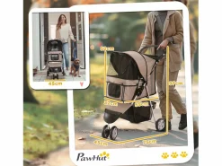 Transportín plegable para perros y gatos, diseño práctico, tela Oxford resistente, color café (75 x 45 x 97 cm) Marru00f3n Discount