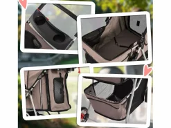 Transportín plegable para perros y gatos, diseño práctico, tela Oxford resistente, color café (75 x 45 x 97 cm) Marru00f3n Discount