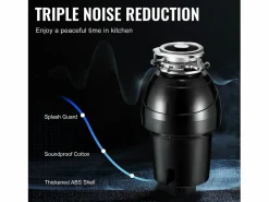 Triturador de Residuos SucceBuy para Fregadero de Cocina, 1,25 CV, Sistema de Trituración de Residuos de Alimentos, Instalación Fácil, 4060 rpm^ Online