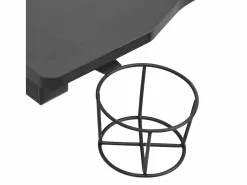 Garden Furniture Tryggvin Escritorio gaming con luz LED forma Y 90x60x75 cm Negro