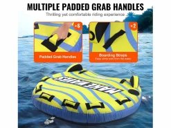Tubo Remolcable SucceBuy para 1 a 3 Pasajeros, Inflable, 231 kg, Cubierta de Nylon, Asas de EVA Amarillo Outlet