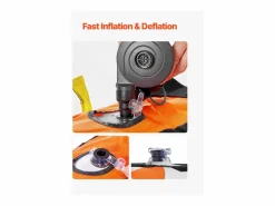 Tubo Remolcable SucceBuy para Navegación, Flotador Remolcable Inflable para Deportes Acuáticos de 1 a 4 Pasajeros Naranja New