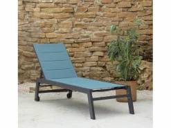 Happy Garden Tumbona|Tumbona BARBADOS de textileno gris- aluminio antracita