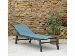 Happy Garden Tumbona|Tumbona BARBADOS de textileno gris- aluminio antracita