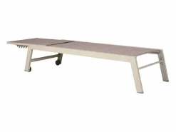 Tumbona BARBADOS en textileno color topo aluminio color topo^Happy Garden New