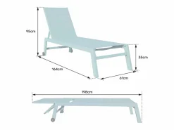 Tumbona BARBADOS en textileno color topo aluminio color topo^Happy Garden New