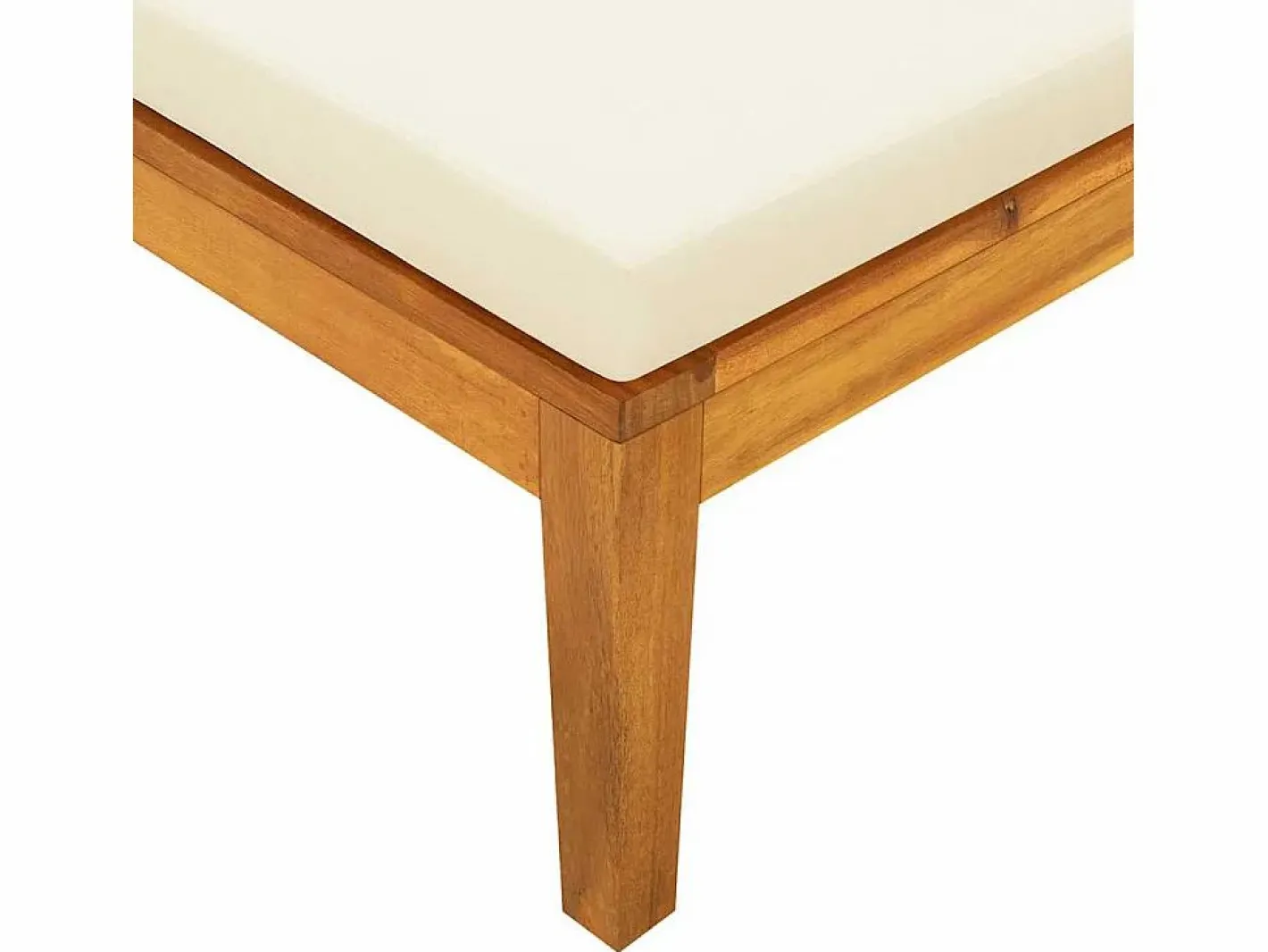 Tumbona con cojines crema madera maciza de acacia^vidaxl Best