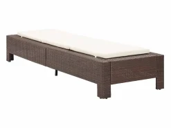 vidaxl Tumbona|Tumbona con cojín de ratán sintético marrón