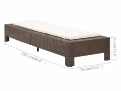vidaxl Tumbona|Tumbona con cojín de ratán sintético marrón
