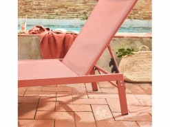 Sweeek Tumbona de acero multi posiciones, set de 2 terracotta Terracota