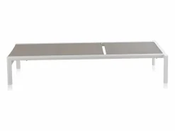 Tumbona de aluminio blanco con tejido plastificado color^ Discount