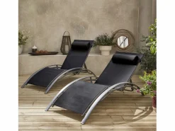 Sweeek Tumbona|Tumbona de aluminio textileno, set de 2