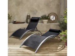 Sweeek Tumbona|Tumbona de aluminio textileno, set de 2