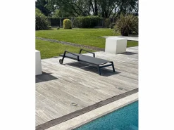 Paris Garden Tumbona de aluminio y lona plastificada Gris antracita