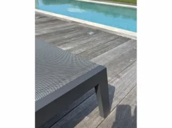 Paris Garden Tumbona de aluminio y lona plastificada Gris antracita