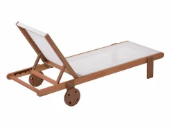 Habitat et jardin Tumbona de madera exótica Saigón - Maple - Crudo Crema Outlet
