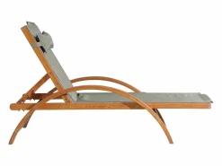 Tumbona de madera y textileno blanco NAARI^Concept-Usine Outlet