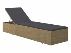 vidaxl Tumbona de ratán sintético marrón y gris oscuro Marru00f3n Outlet