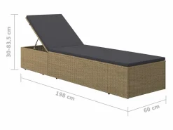 vidaxl Tumbona de ratán sintético marrón y gris oscuro Marru00f3n Outlet