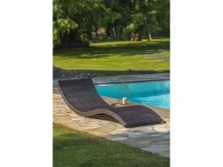 Dcb Garden Tumbona de resina trenzada Marru00f3n chocolate Online