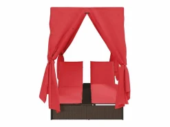 Tumbona doble Ajustable Rojo 205 x 129 x 200 cm ratán sintético^vidaxl Online