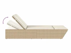vidaxl Tumbona doble con cojines ratán sintético Beige