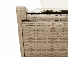 vidaxl Tumbona doble con cojines ratán sintético Beige
