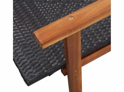 Tumbona madera maciza de acacia y ratán sintético^vidaxl New