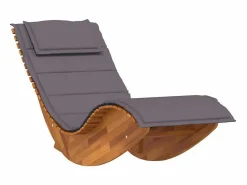 vidaxl Tumbona mecedora Mazaneda madera de acacia oscuro 74x154x60 cm Gris Best