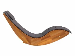 vidaxl Tumbona mecedora Mazaneda madera de acacia oscuro 74x154x60 cm Gris Best