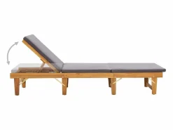 Tumbona plegable con cojín madera maciza de acacia^vidaxl Online